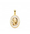 Anhänger oval 750er Gelbgold Jungfrau Maria 22222