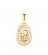 Medalla Nácar Virgen Niña Gota Oro 18 K 21 mm - medallas para comunión - colgante personalizable