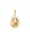 Médaille Nacre Vierge Enfant Goutte Or 18 K 19 mm