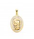 Medalla Nácar Virgen Niña Oval Oro 18 K 21 mm - medallas para comunión - colgante personalizable