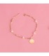 Pulsera personalizada Chapa Perlas Oro 18K - pulseras personalizables - pulsera con nombre grabado