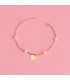 Pulsera personalizada Corazón Perlas Oro 18K - pulseras personalizables - pulsera con nombre grabado
