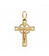 Keltischer Anhängerkreuz mit Jesus Figur 750 Gold, matiert und diamantiert 22275