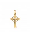 Croix avec Christ Entourée Or 18K 23mm
