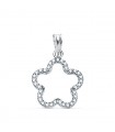 Colgante Flor Oro Blanco 18k 16mm