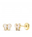 Clous d'oreilles Or 18K Papillon couleurs