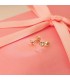 Pendientes de niña Oro 18K Ondas Corazón 5.5mm  - pendientes niñas oro - circonitas