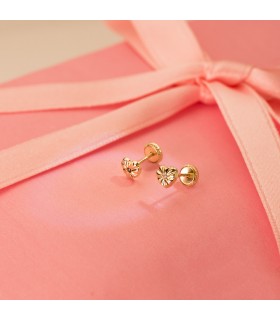 Clous d'oreilles enfant Or 18K Ondes Coeur 5.5mm
