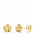 Pendientes de niña Oro 18K Ondas Flor 5mm - pendientes niñas oro - circonitas