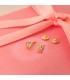 Pendientes de niña Oro 18K Ondas Flor 5mm - pendientes niñas oro - circonitas