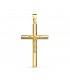 Croce con Cristo in oro giallo 18 kt 32 mm, canna tonda