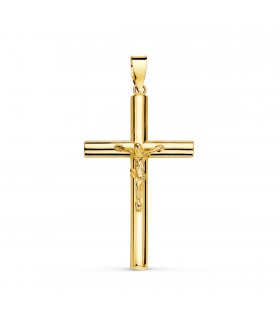 Anhänger Kreuz mit Jesus 750 Gold 16445, 32 mm, Taufe und Kommunion.