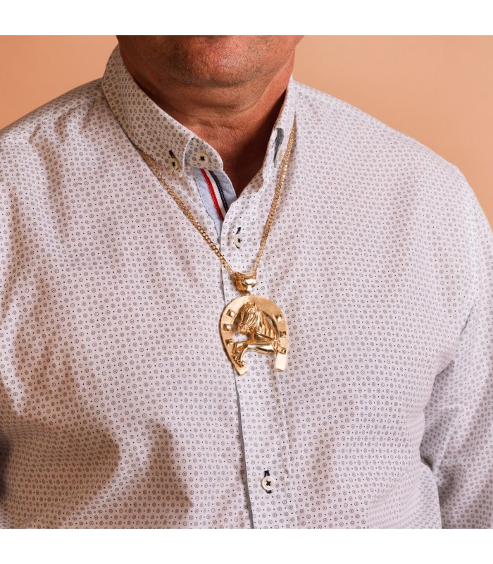 Pendentif fer à cheval silhouette Cheval Or 18K 60mm