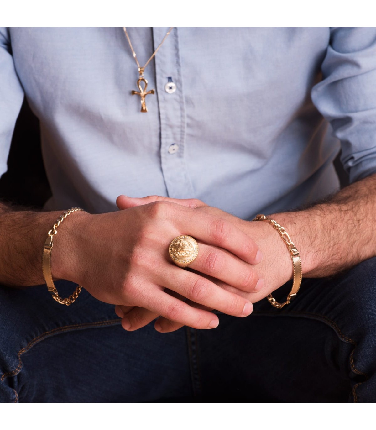 Sello León Oro Amarillo 18K Greca | joyería online | alta joyería | anillos de hombre