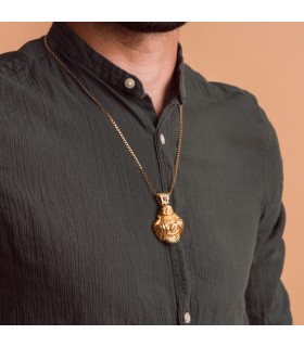 Catena a maglia piena grumetta in oro giallo 750, 60cm 2,75 mm – Collana cubana da uomo.