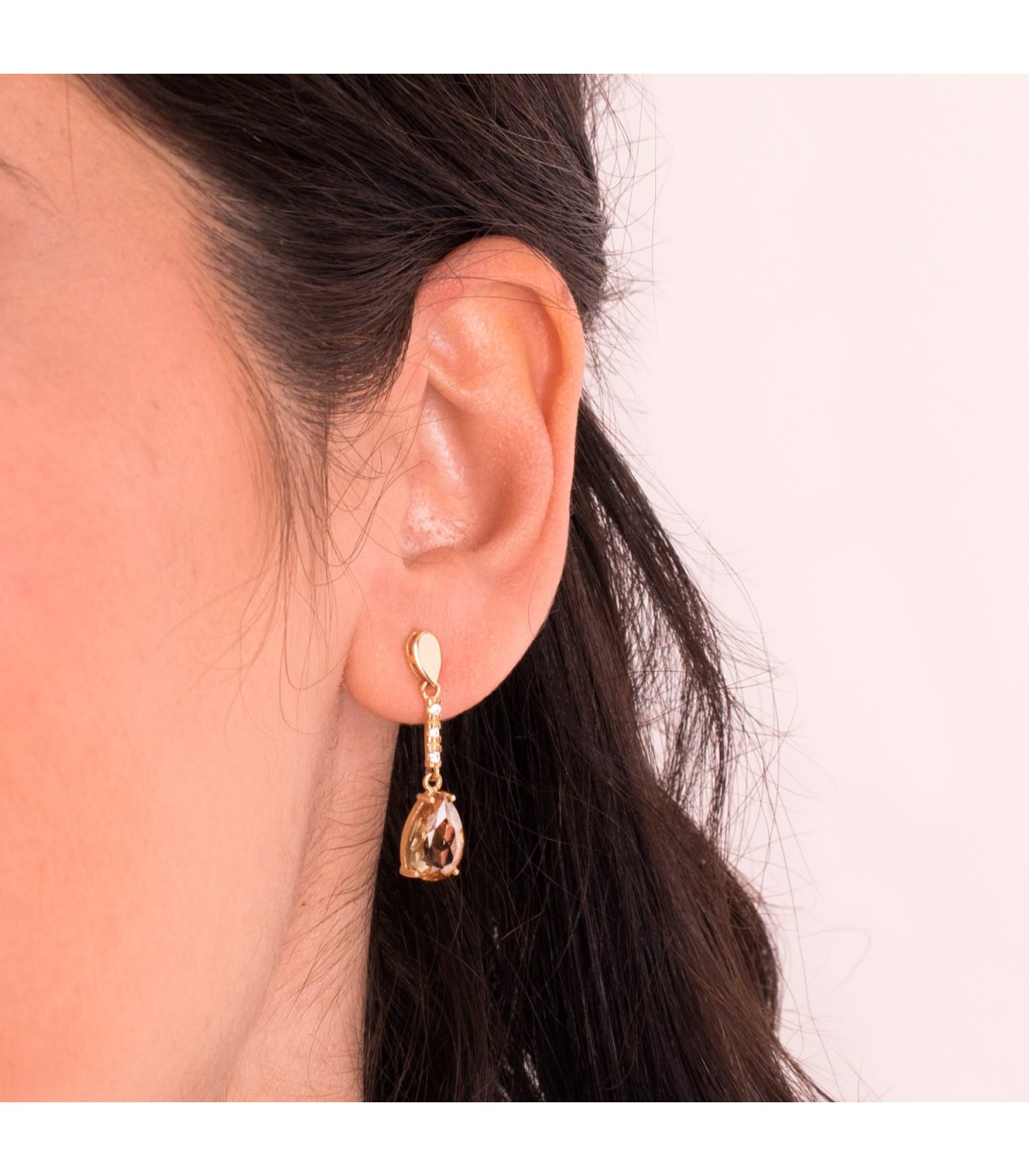 Pendientes Broadway Oro Amarillo 18K Fumé