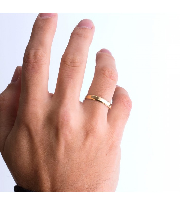 Alianza de boda con grabado. Alianza Oro amarillo 9 kilates.