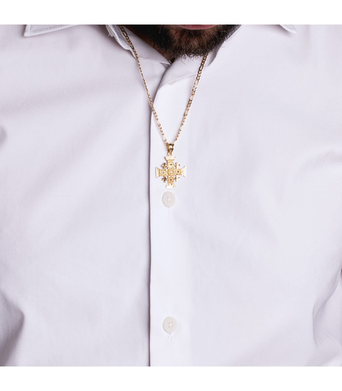 Croce di Gerusalemme oro giallo 18kt 23mm - Gioielli religiosi e croci d'oro