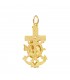 Croix Ancre Marine Vierge du Mont Carmel Or 18K 35 mm