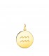Ciondolo Segno zodiacale oro 18kt 14 mm - Medaglia con incisione, collana acquario