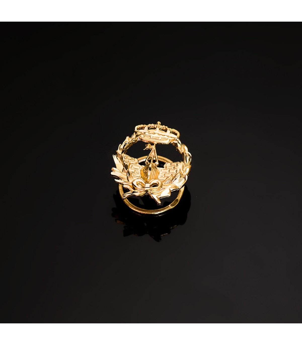 Insignia profesional Ingeniero naval Oro 18K - Pin profesiones - carreras universitarias - emblema, escudo de oro