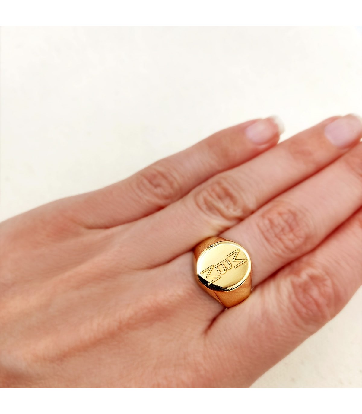 Anello chevalier Oro 18kt ovale - anello personalizzato - chevalier da donna - chevalier da comunione