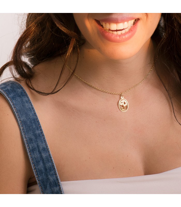 Pendentif da donna avec Lettre P Or Jaune 18K et chaîne