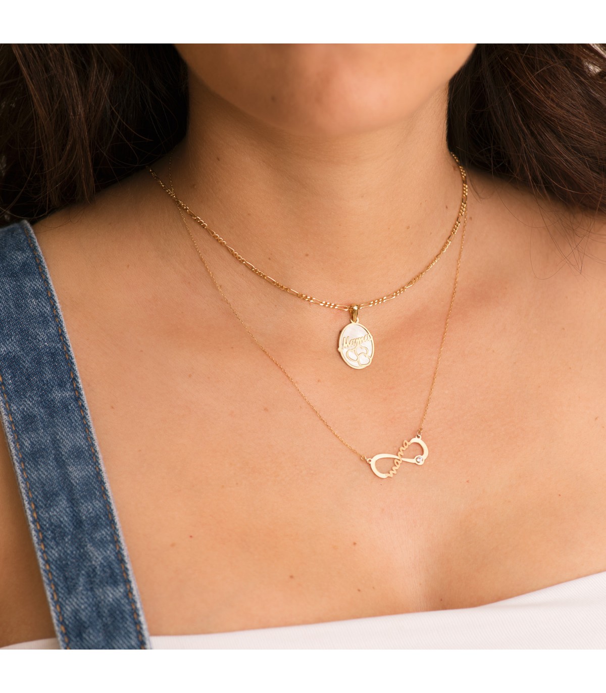 Collana infinito "Mamá"  oro giallo 18kt