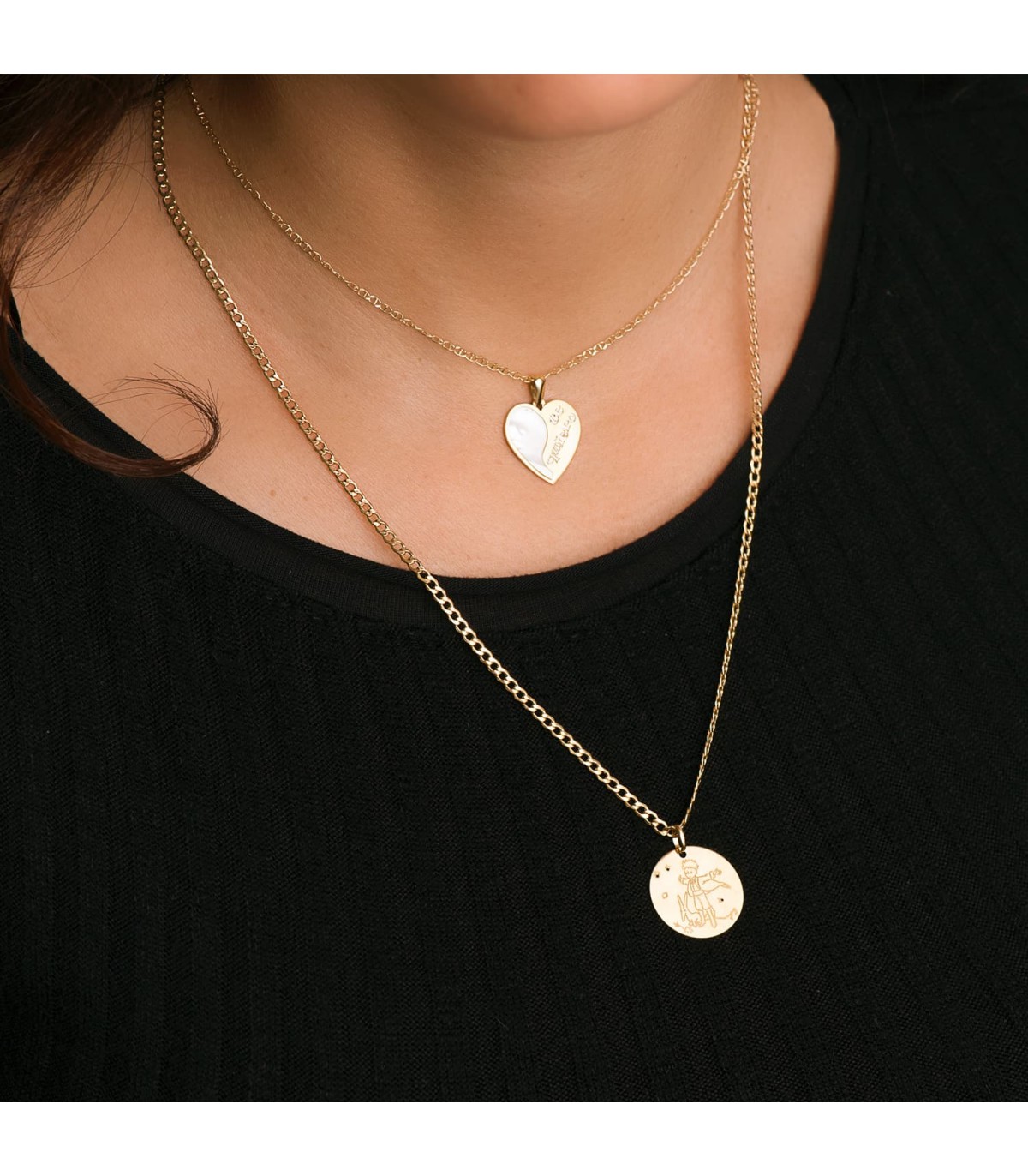 Colgante Nácar Te quiero Oro 18 K - colgantes enamorados - colgante pareja