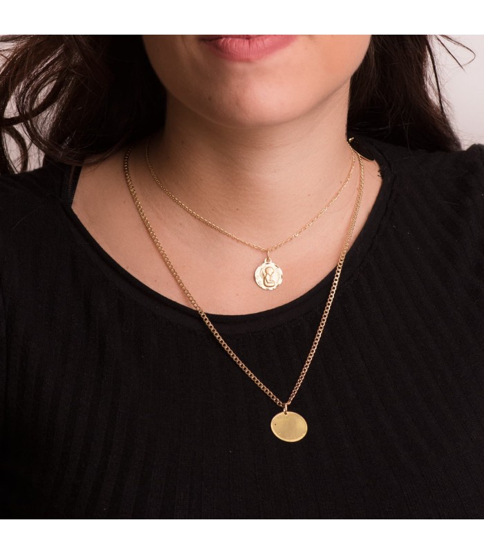 Médaille Ange "Yo te cuidaré" 18K 14mm Facettée