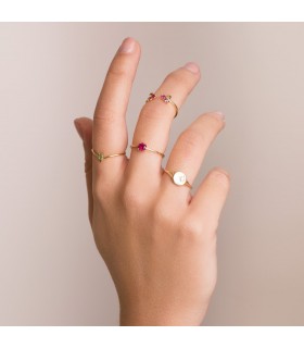 Anillo Sello Mujer Círculo Oro 18K- sello de mujer - sortijas - joyas de mujer