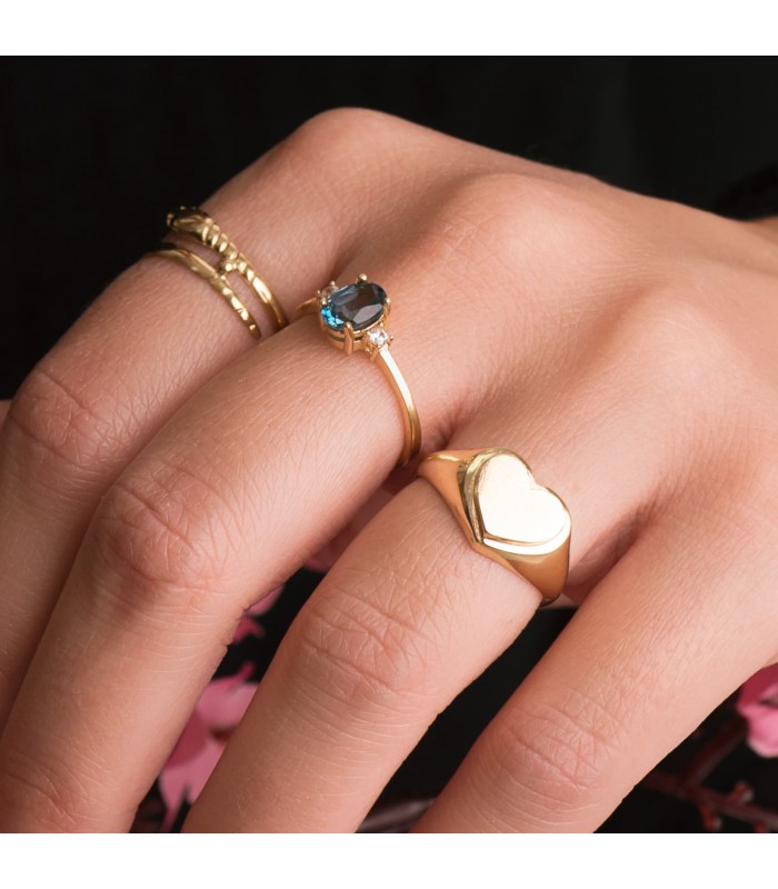 Anillo Topacio London Blue Glow Oro 18K - anillos con piedras preciosas, sortijas para mujer