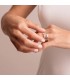 Anillo mujer compromiso oro blanco. Solitario 18 kilates diamantes 0.200 qtes.