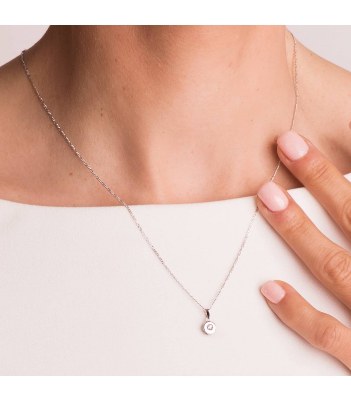 Cadena Fígaro Oro Blanco 18K 1mm 50cm collar mujer cadenas joyeria online