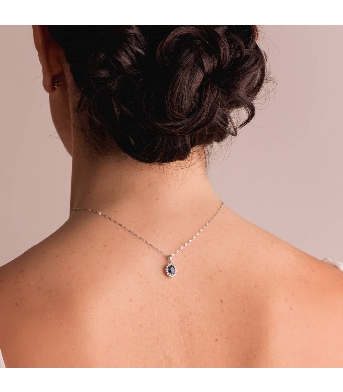 Anhänger Saphir & Diamant Sybil 750 Weißgold