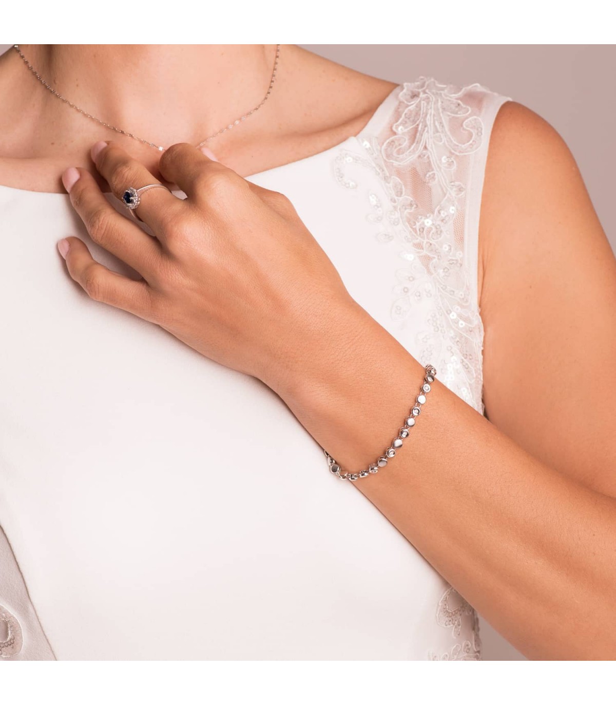Bracelets femme or jaune et blanc diamant, Fabrication Française