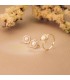 Parure Bijoux Fille Or 18K Fleur pavé et perle.  Cadeaux première communion. Set de bijoux fille.