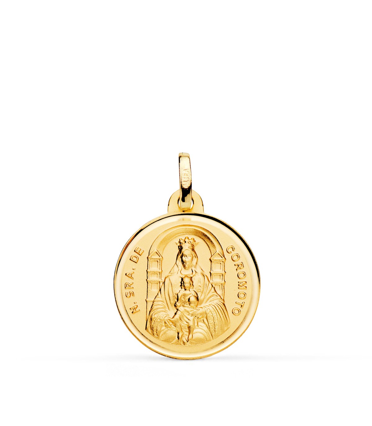 Medaglia Madonna di Coromoto Oro 18kt 18mm bordo lucido