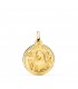 Medaglia Santa Rita oro 18kt 18mm con bordo, a conio, medaglia sacra.
