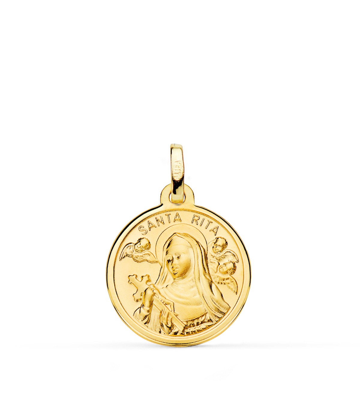 Medalla Santa Rita Oro 18K 18mm Bisel - Santa Rita de Casia - patrona