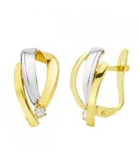 Orecchini in oro giallo e bianco, ideali da donna 18 Kt 15 mm Lynette