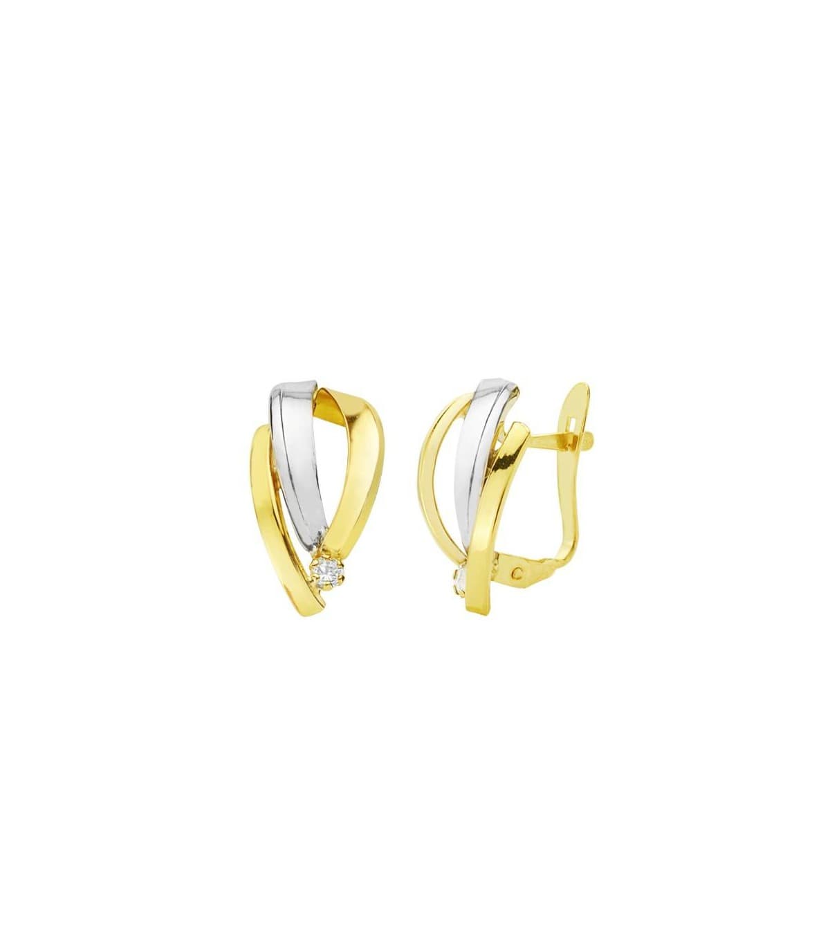 Orecchini in oro giallo e bianco, ideali da donna 18 Kt 15 mm Lynette