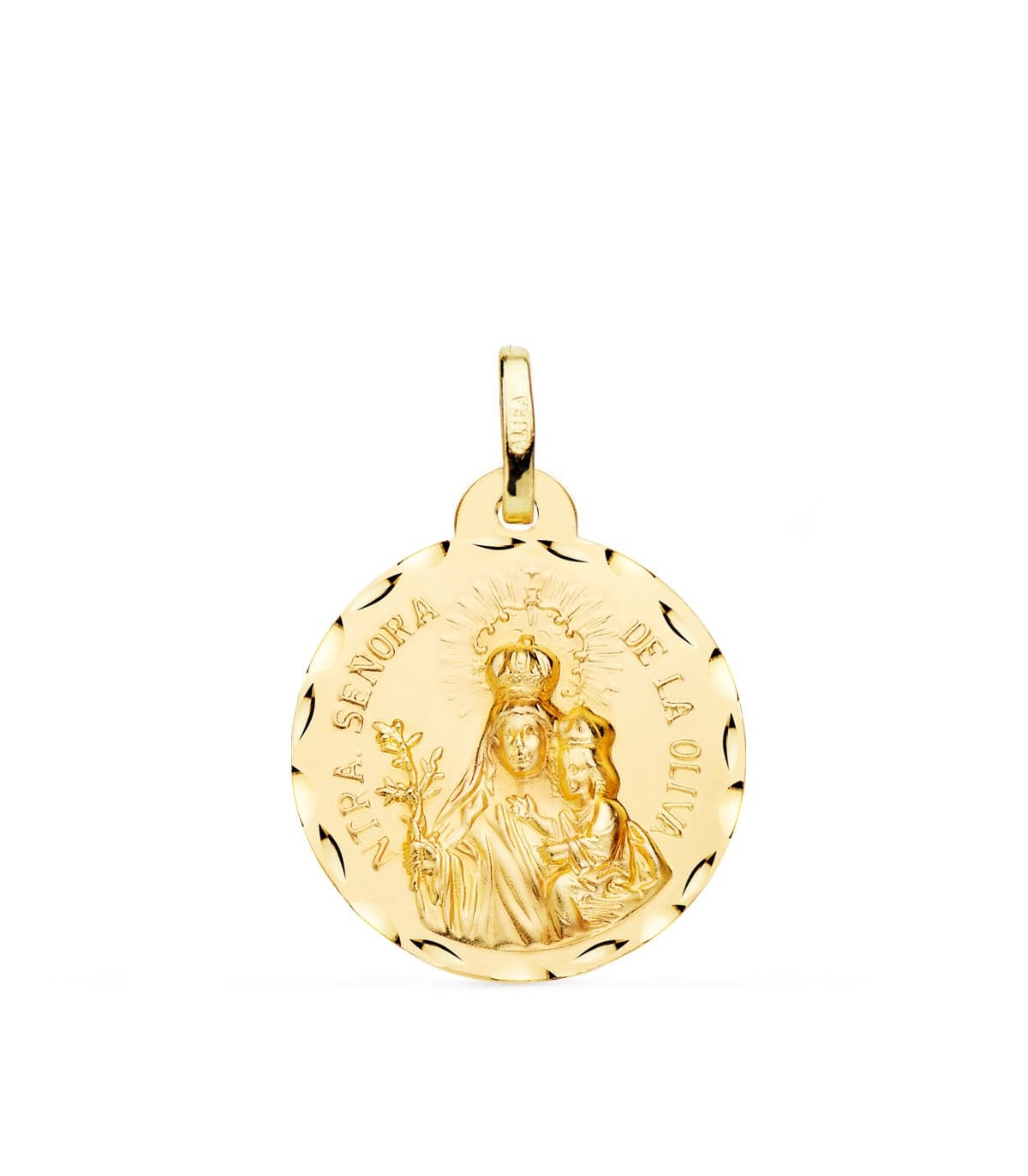 Medalla Virgen de la Oliva Oro 18K 20mm Tallada -  medallas religiosas - joyas online