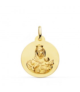 Medalla Nuestra señora Virgen del Carmen Oro 18K 22 mm Mate - comprar joyas online