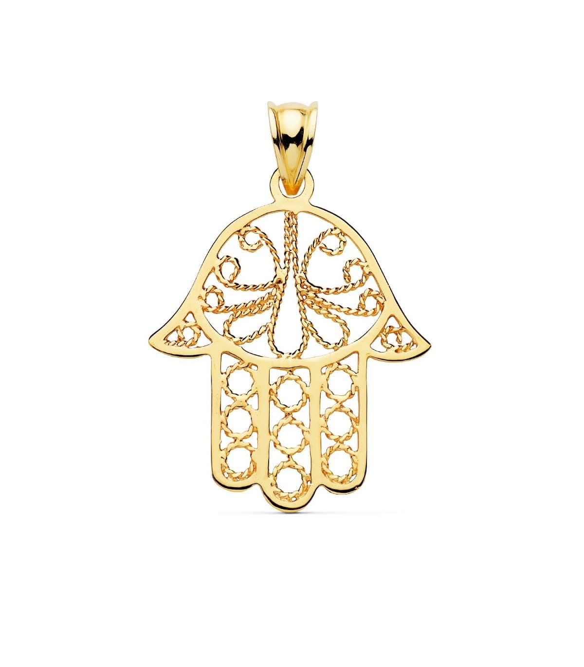 Colgante Mano de Fátima Hamsa 36 mm Amuleto mal de ojo regalo madre mujer