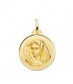 Medalla Virgen Macarena Oro 18K 24 mm Bisel