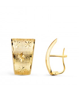 Orecchini diamantati da donna in oro giallo 18kt 18 mm.