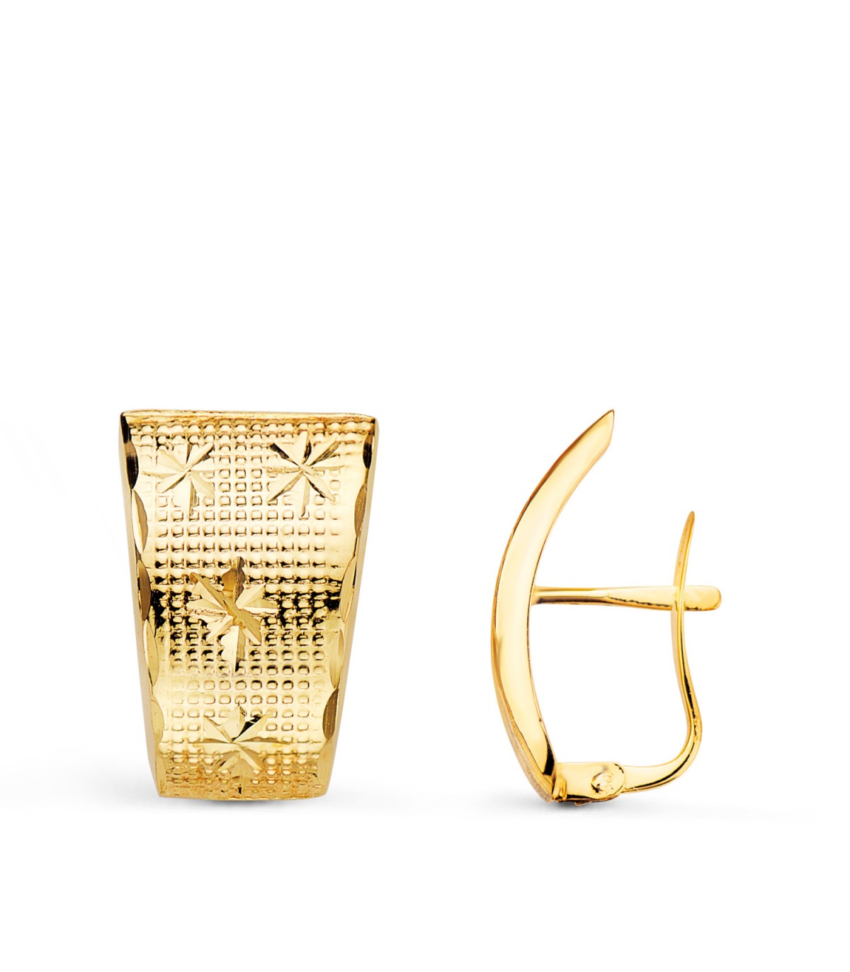 Pendientes Mujer Lapidados Oro 18K 18mm - cierre catalán