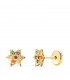 Clous d'oreilles Pierres Couleurs Or 18K Étoile