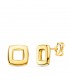 Orecchini quadrati traforati 8 mm - orecchini bottone, oro giallo 18 kt, gioielli da donna